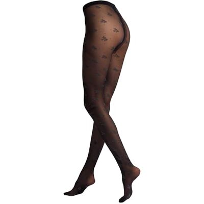 KUNERT Dames Romantische Liefde Bloemenpatroon Panty, Black 0500, 42-44 KUNERT Dames Romantische Liefde Bloemenpatroon Panty, Black 0500, 42-44