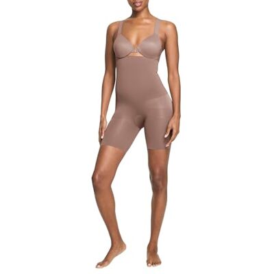 Spanx dames Assets By High-waist Mid-thigh Short, Café Au Lait, M Spanx dames Assets By High-waist Mid-thigh Short, Café Au Lait, M