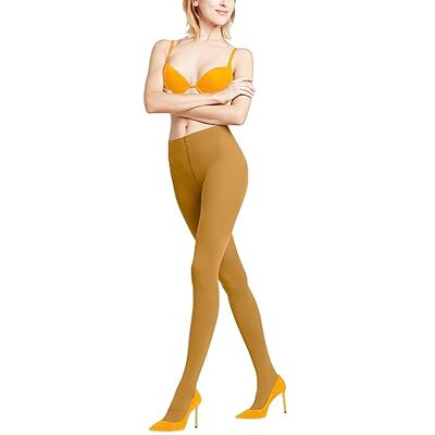 FALKE Dames Panty Pure Matt 50 DEN W TI Halfdoorzichtig Eenkleurig 1 Stuk, Geel (Marigold 1227), S FALKE Dames Panty Pure Matt 50 DEN W TI Halfdoorzichtig Eenkleurig 1 Stuk, Geel (Marigold 1227), S