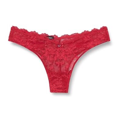 Giorgio Armani Eternal Lace V-Braziliaanse halve slip voor dames, Rood, XS Giorgio Armani Eternal Lace V-Braziliaanse halve slip voor dames, Rood, XS