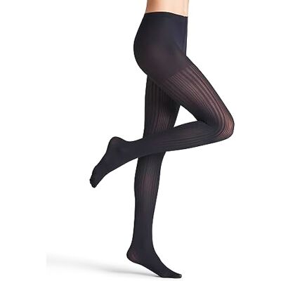 FALKE Dames Panty Prime Rib 60 DEN W Ti halfdoorzichtig gedessineerd 1 paar, Blauw Marine 6179, M-L FALKE Dames Panty Prime Rib 60 DEN W Ti halfdoorzichtig gedessineerd 1 paar, Blauw Marine 6179, M-L