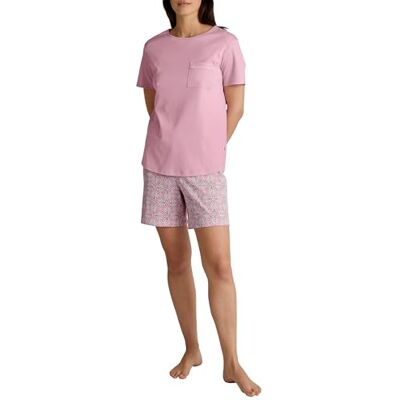 CALIDA Sweet Dreams Korte pyjama voor dames, van 100% katoen, broek met stoffen beklede elastische tailleband, cherry blossom, 36-38 CALIDA Sweet Dreams Korte pyjama voor dames, van 100% katoen, broek met stoffen beklede elastische tailleband, cherry blossom, 36-38