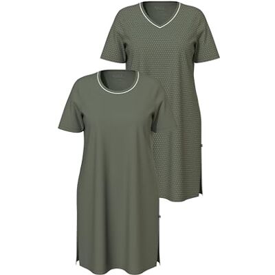 Ulla Popken gs1 data protected company 4069787000005 Women's Bigshirts, 2-pack, ronde hals/V-hals, Nightgown, olijfgrijs, 42, olijfgrijs, 42 Ulla Popken gs1 data protected company 4069787000005 Women's Bigshirts, 2-pack, ronde hals/V-hals, Nightgown, olijfgrijs, 42, olijfgrijs, 42