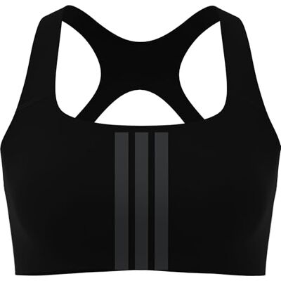 adidas Mujer Optime Workout 3-Stripes Medium Support Bra, black/black, XL adidas Mujer Optime Workout 3-Stripes Medium Support Bra, black/black, XL