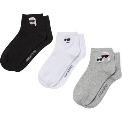 KARL LAGERFELD B.V Damessokken, multipack (3 stuks), zwart/wit/grijs, 35-38 EU KARL LAGERFELD B.V Damessokken, multipack (3 stuks), zwart/wit/grijs, 35-38 EU