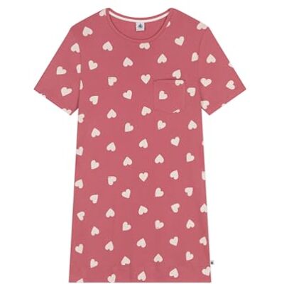 Petit Bateau A0CUY Nachtjapon, korte mouwen, roze/wit, XXS dames, Roze/Wit, XXS Petit Bateau A0CUY Nachtjapon, korte mouwen, roze/wit, XXS dames, Roze/Wit, XXS