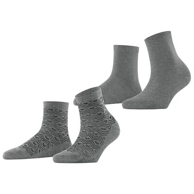 ESPRIT Dames Sokken Heart Pattern Multipack W Sso katoen gedessineerd 2 paar, Grijs Grey Melange 0010, 35-38 ESPRIT Dames Sokken Heart Pattern Multipack W Sso katoen gedessineerd 2 paar, Grijs Grey Melange 0010, 35-38