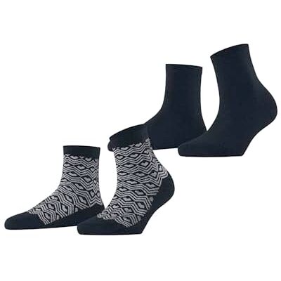 ESPRIT Dames Sokken Heart Pattern Multipack W Sso katoen gedessineerd 2 paar, Blauw Marine 0040, 35-38 ESPRIT Dames Sokken Heart Pattern Multipack W Sso katoen gedessineerd 2 paar, Blauw Marine 0040, 35-38