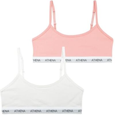 Athena Set van 2 beha's voor meisjes ultrazacht modal katoen Oeko-Tex-standaard 100 label Athena Set van 2 beha's voor meisjes ultrazacht modal katoen Oeko-Tex-standaard 100 label