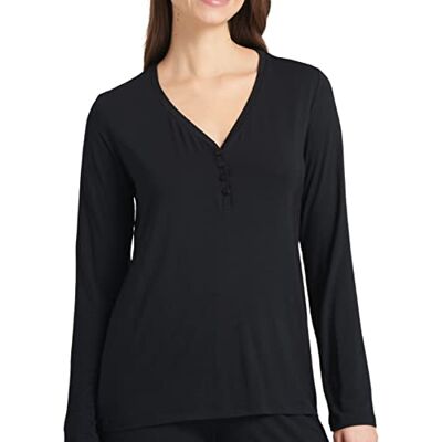 Schiesser Damen Schlafshirt langarm Modal mit Knopfleiste Mix + Relax Schiesser Damen Schlafshirt langarm Modal mit Knopfleiste Mix + Relax