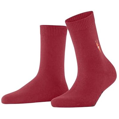 FALKE Dames Sokken Cosy Wool Reindeer X-Mas W So wol kasjmier eenkleurig 1 paar, Rood Scarlet 8228, 35-38 FALKE Dames Sokken Cosy Wool Reindeer X-Mas W So wol kasjmier eenkleurig 1 paar, Rood Scarlet 8228, 35-38