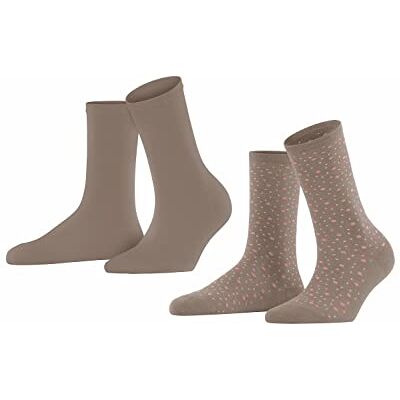 ESPRIT Speelse Dot 2-Pack Sokken Duurzaam Organisch Katoen Zwart Blauw Meer Kleuren Mid-Kuit Lengte Mix Effen Gestippeld Patroon Voor Zomer Of Winter Multipack 2 Paar, Bruin (Sughero 5031), 38.5-42 EU ESPRIT Speelse Dot 2-Pack Sokken Duurzaam Organisch Katoen Zwart Blauw Meer Kleuren Mid-Kuit Lengte Mix Effen Gestippeld Patroon Voor Zomer Of Winter Multipack 2 Paar, Bruin (Sughero 5031), 38.5-42 EU