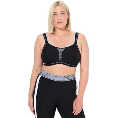 Ulla Popken Sport-bh, Ohne Bügel, Netzeinsatz, Cup C E dames Sportbeha Ulla Popken Sport-bh, Ohne Bügel, Netzeinsatz, Cup C E dames Sportbeha