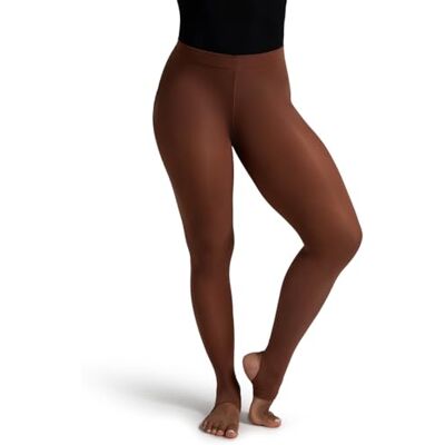 Capezio Self Knit Waist Stirrup Tight Size Small/Medium, Chestnut Capezio Self Knit Waist Stirrup Tight Size Small/Medium, Chestnut