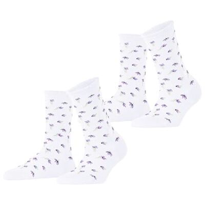 ESPRIT Dames Sokken Petite Flowers 2-Pack W SO Viscose Gedessineerd Multipack 2 Paar, Wit (White 2000), 35-38 ESPRIT Dames Sokken Petite Flowers 2-Pack W SO Viscose Gedessineerd Multipack 2 Paar, Wit (White 2000), 35-38