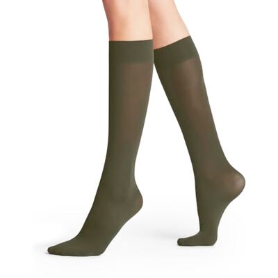 FALKE Dames Kniekousen Pure Matt 50 DEN W Kh halfdoorzichtig eenkleurig 1 paar, Groen Artichoke 7076, 35-38 FALKE Dames Kniekousen Pure Matt 50 DEN W Kh halfdoorzichtig eenkleurig 1 paar, Groen Artichoke 7076, 35-38