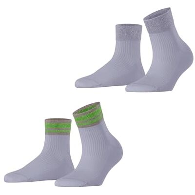 ESPRIT Dames Sokken Retro Glitter Multipack W Sso katoen gedessineerd 2 paar, Blauw Blue Fog 6850, 35-38 ESPRIT Dames Sokken Retro Glitter Multipack W Sso katoen gedessineerd 2 paar, Blauw Blue Fog 6850, 35-38