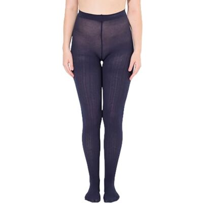 Ulla Popken Gebreide panty voor dames, grote maten, plussize, modieuze vlechtpatroon, warm, Donkerblauw, 46-48 Ulla Popken Gebreide panty voor dames, grote maten, plussize, modieuze vlechtpatroon, warm, Donkerblauw, 46-48