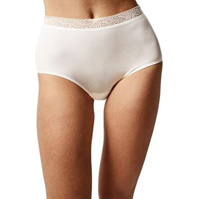 Chantelle Dames zachte stretch hoge taille slip met kant, Ivoor, Eén Maat Chantelle Dames zachte stretch hoge taille slip met kant, Ivoor, Eén Maat
