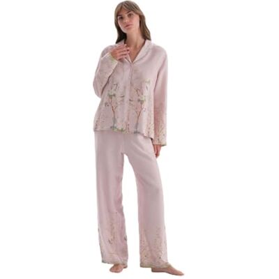 Dagi Dames normale taille bedrukte geweven broek pyjamabroek, Licht Lila, 42 Dagi Dames normale taille bedrukte geweven broek pyjamabroek, Licht Lila, 42