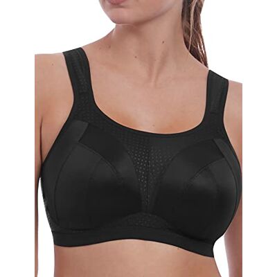 FREYA Dynamische draadloze sportbeha voor dames met racerback-conversie, Jet, 36G FREYA Dynamische draadloze sportbeha voor dames met racerback-conversie, Jet, 36G