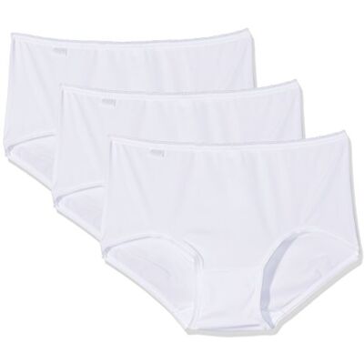 Sloggi Dames 24/7 Microfiber H Midi C3p, wit (blanc), 44 Sloggi Dames 24/7 Microfiber H Midi C3p, wit (blanc), 44