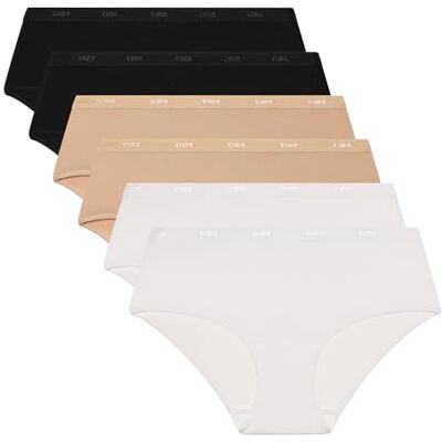 DIM Les Pockets Eco boxershorts voor dames, comfortabel en zacht, 6 stuks, wit/huid/zwart, XL DIM Les Pockets Eco boxershorts voor dames, comfortabel en zacht, 6 stuks, wit/huid/zwart, XL