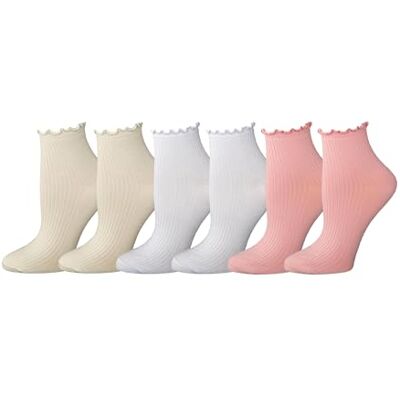 Amazon Essentials Enkelsokken voor dames, sla-rand, 6 paar, Roze Multicolor, 8-12 Amazon Essentials Enkelsokken voor dames, sla-rand, 6 paar, Roze Multicolor, 8-12