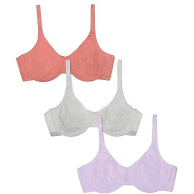 Fruit of the Loom Reggiseno Da Donna In Cotone Elasticizzato Estremo Comfort dames Volledig bedekkende beha (3-Pack) Fruit of the Loom Reggiseno Da Donna In Cotone Elasticizzato Estremo Comfort dames Volledig bedekkende beha (3-Pack)