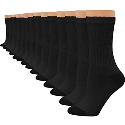 Hanes Value, Crew zachte vochtafvoerende sokken voor dames, verkrijgbaar in 10 en 14 stuks, Zwart 14 stuks, 37-42 EU Hanes Value, Crew zachte vochtafvoerende sokken voor dames, verkrijgbaar in 10 en 14 stuks, Zwart 14 stuks, 37-42 EU