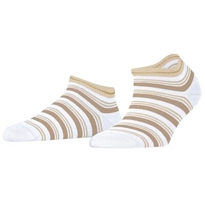 FALKE Dames Korte sokken Smart Stripe W Sn katoen kort gedessineerd 1 paar, Wit White 2000, 39-42 FALKE Dames Korte sokken Smart Stripe W Sn katoen kort gedessineerd 1 paar, Wit White 2000, 39-42