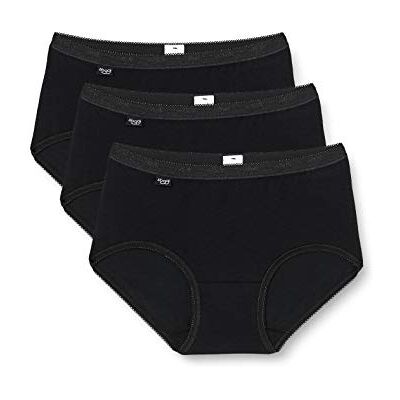 Sloggi Dames Basic+ Midi Brief 3 Pack, Zwart, 38 Sloggi Dames Basic+ Midi Brief 3 Pack, Zwart, 38