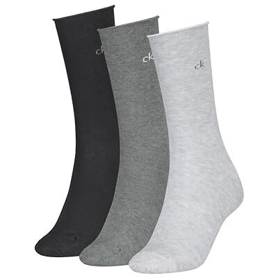 Calvin 8719965009202 CK WOMEN SOCK 3P ROLLTOP, gemengd grijs, 39-42 EU Calvin 8719965009202 CK WOMEN SOCK 3P ROLLTOP, gemengd grijs, 39-42 EU