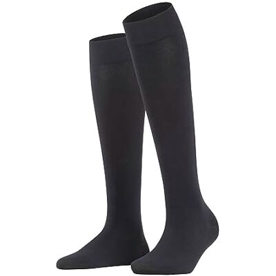 FALKE Dames Kniekousen Fine Softness 50 DEN W Kh halfdoorzichtig lang eenkleurig 1 paar, Zwart Black 3000, 35-38 FALKE Dames Kniekousen Fine Softness 50 DEN W Kh halfdoorzichtig lang eenkleurig 1 paar, Zwart Black 3000, 35-38