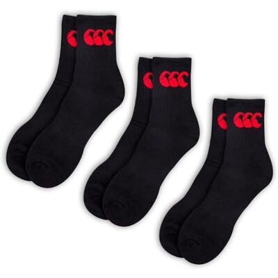 Canterbury Unisex Crew 3 Pack Sokken (pak van 1) Canterbury Unisex Crew 3 Pack Sokken (pak van 1)
