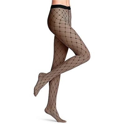 FALKE Dames Panty Twisted Story W TI Transparent Gedessineerd 1 Stuk, Zwart (Black 3009), S FALKE Dames Panty Twisted Story W TI Transparent Gedessineerd 1 Stuk, Zwart (Black 3009), S