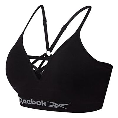 Reebok Naadloze sportbeha voor dames Sportbeha's voor dames met halterontwerp Hoge ondersteuning, niet-bedrade en comfortabele beha verkrijgbaar in 4 maten Zwart, grijs of wit sportbeha Reebok Naadloze sportbeha voor dames Sportbeha's voor dames met halterontwerp Hoge ondersteuning, niet-bedrade en comfortabele beha verkrijgbaar in 4 maten Zwart, grijs of wit sportbeha