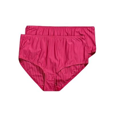 Ulla Popken Grote maten grote maten plus size midislips, verpakking van 2 stuks, naaldstrepen, hoger gesneden, fuchsia, 50-52 Ulla Popken Grote maten grote maten plus size midislips, verpakking van 2 stuks, naaldstrepen, hoger gesneden, fuchsia, 50-52