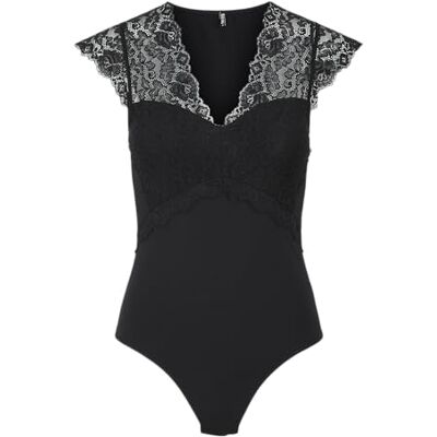 PIECES Pctatianna Ss Bodystocking Noos Body voor dames, zwart, XS PIECES Pctatianna Ss Bodystocking Noos Body voor dames, zwart, XS