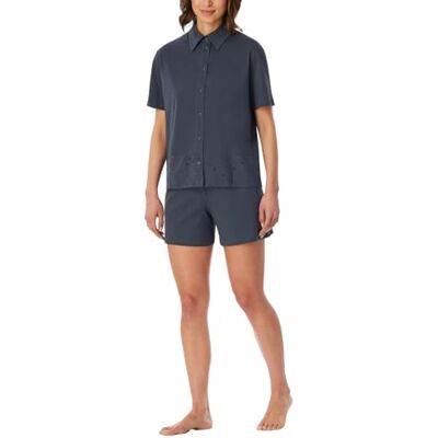 Schiesser Dames Pyjama Korte Broek Korte Mouwen Casual Nightwear Pyjamaset, Graphit_182537, 36, grafiet 182537, 36 Schiesser Dames Pyjama Korte Broek Korte Mouwen Casual Nightwear Pyjamaset, Graphit_182537, 36, grafiet 182537, 36
