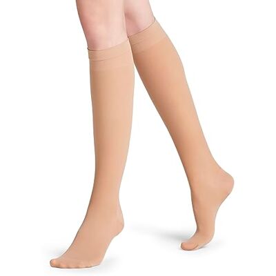 FALKE Dames Kniekousen Vitalize 40 DEN W Kh halfdoorzichtig met compressie 1 paar, Huidskleur Cocoon 4059, 39-42 FALKE Dames Kniekousen Vitalize 40 DEN W Kh halfdoorzichtig met compressie 1 paar, Huidskleur Cocoon 4059, 39-42