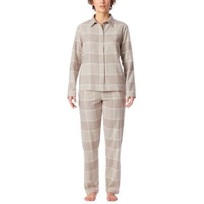 Schiesser Damespyjama set lang met knoopsluiting, zacht katoen geselecteerde premium warme pyjamaset, Beige_181991, 36 Schiesser Damespyjama set lang met knoopsluiting, zacht katoen geselecteerde premium warme pyjamaset, Beige_181991, 36