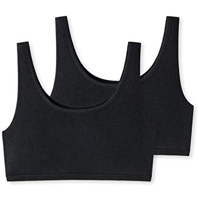 Uncover by Schiesser Dames bustier set van 2 katoenen ondergoed, zwart, S Uncover by Schiesser Dames bustier set van 2 katoenen ondergoed, zwart, S