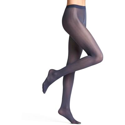 FALKE Dames Panty Slick Skin 40 DEN W Ti halfdoorzichtig gedessineerd 1 stuk, Blauw Blue Ink 6491, XL FALKE Dames Panty Slick Skin 40 DEN W Ti halfdoorzichtig gedessineerd 1 stuk, Blauw Blue Ink 6491, XL