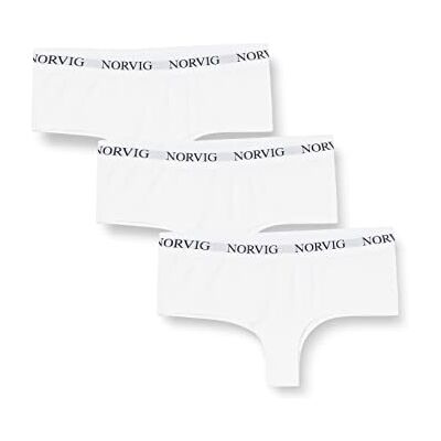 NORVIG Dames set van 3 witte hipster panty's, XXL NORVIG Dames set van 3 witte hipster panty's, XXL