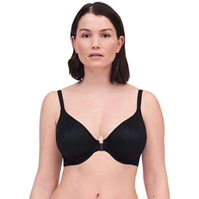 Chantelle Norah Beha voor dames, volledige bedekking, voorsluiting, voorgevormde beha, ondoorzichtig, zwart, 90D Chantelle Norah Beha voor dames, volledige bedekking, voorsluiting, voorgevormde beha, ondoorzichtig, zwart, 90D
