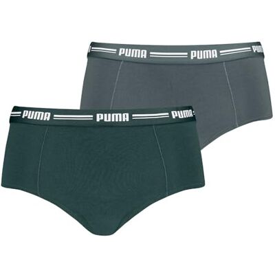 PUMA Dames Mini Short 2P Pack, groen terrein, XS PUMA Dames Mini Short 2P Pack, groen terrein, XS
