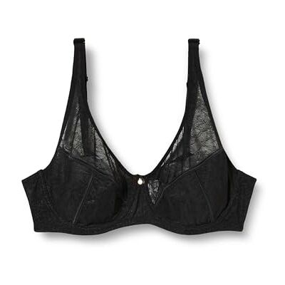 Dagi Dames Underwire Fixed Strap Minimiser Bra, zwart, 90C Dagi Dames Underwire Fixed Strap Minimiser Bra, zwart, 90C