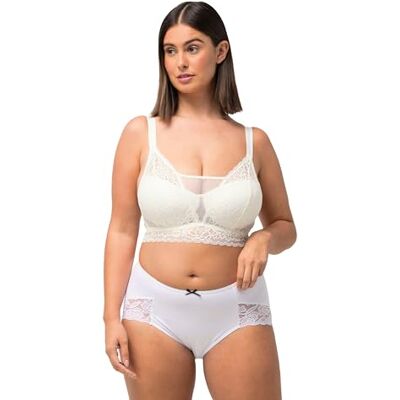 Ulla Popken Bralette BH zonder beugel voor dames, Gebroken wit, 100B Ulla Popken Bralette BH zonder beugel voor dames, Gebroken wit, 100B