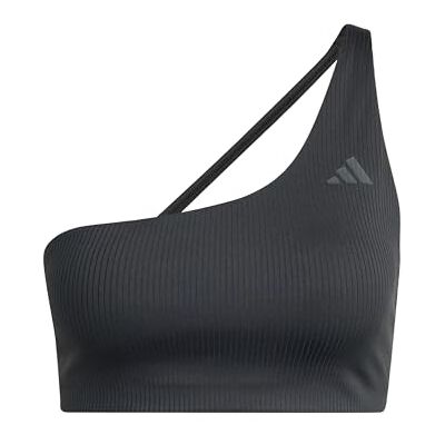 adidas Mujer Optime Workout Rib One Shoulder Light Support Bra, black, XL adidas Mujer Optime Workout Rib One Shoulder Light Support Bra, black, XL